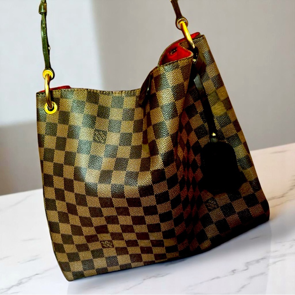 Louis Vuitton Graceful MM Damier Ebene Tote with dust bag and original box